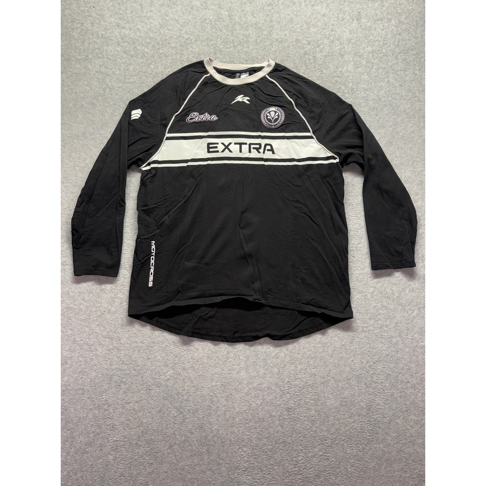 H&M Divided Mens Motocross Graphic Long Sleeve Shirt Black White Medium